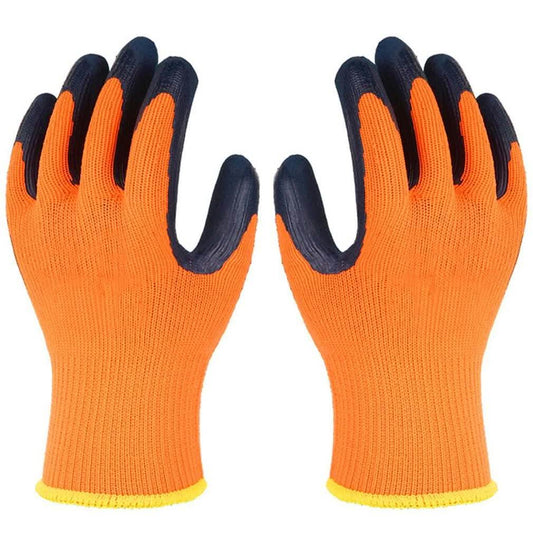AlphaLife247 High-Visibility Cold-Weather Work Gloves, heavy-duty latex-coated safety gloves for construction, maintenance, and outdoor labor.