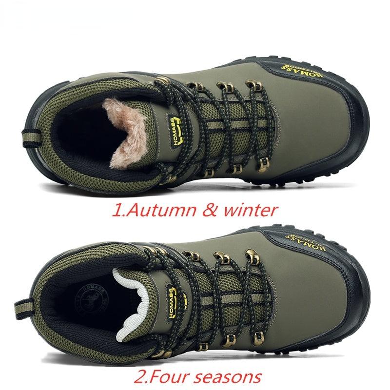 Boots Snow Hiking Waterproof NonSlip Leather Men