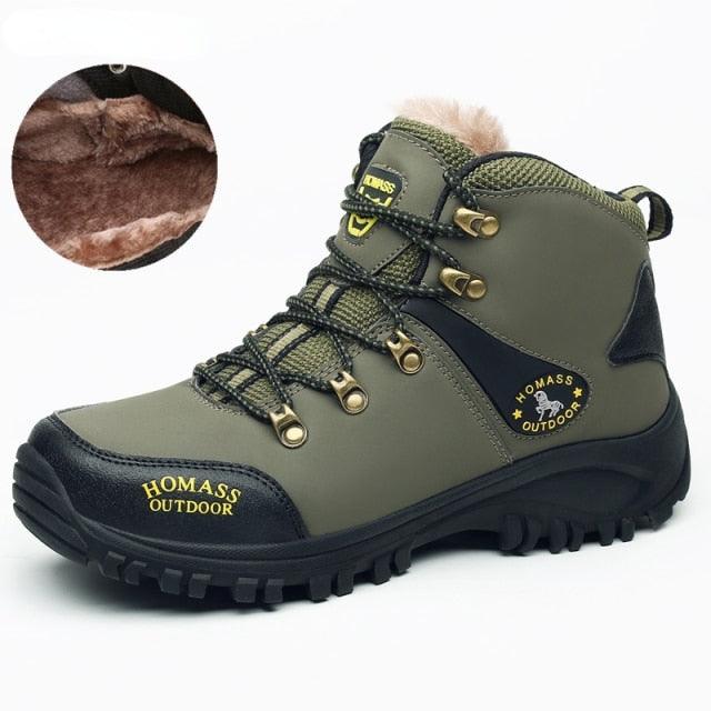 Boots Snow Hiking Waterproof NonSlip Leather Men
