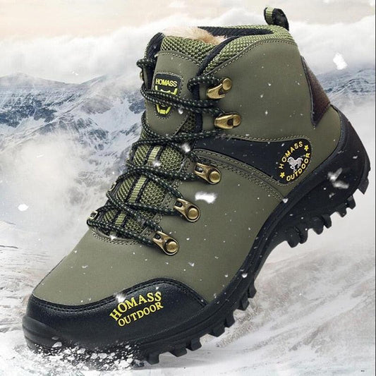 AlphaLife247 STEVVEX Ankle-Height Waterproof Snow Boots, thermal-regulated and high-traction footwear for winter trekking and outdoor adventures.