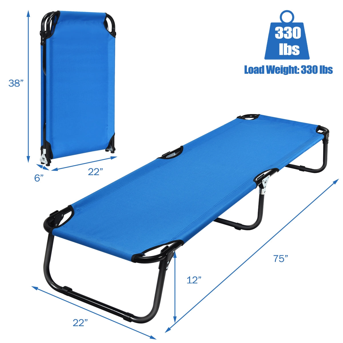 Cot Bed Folding Camping/Hiking DirectDeals