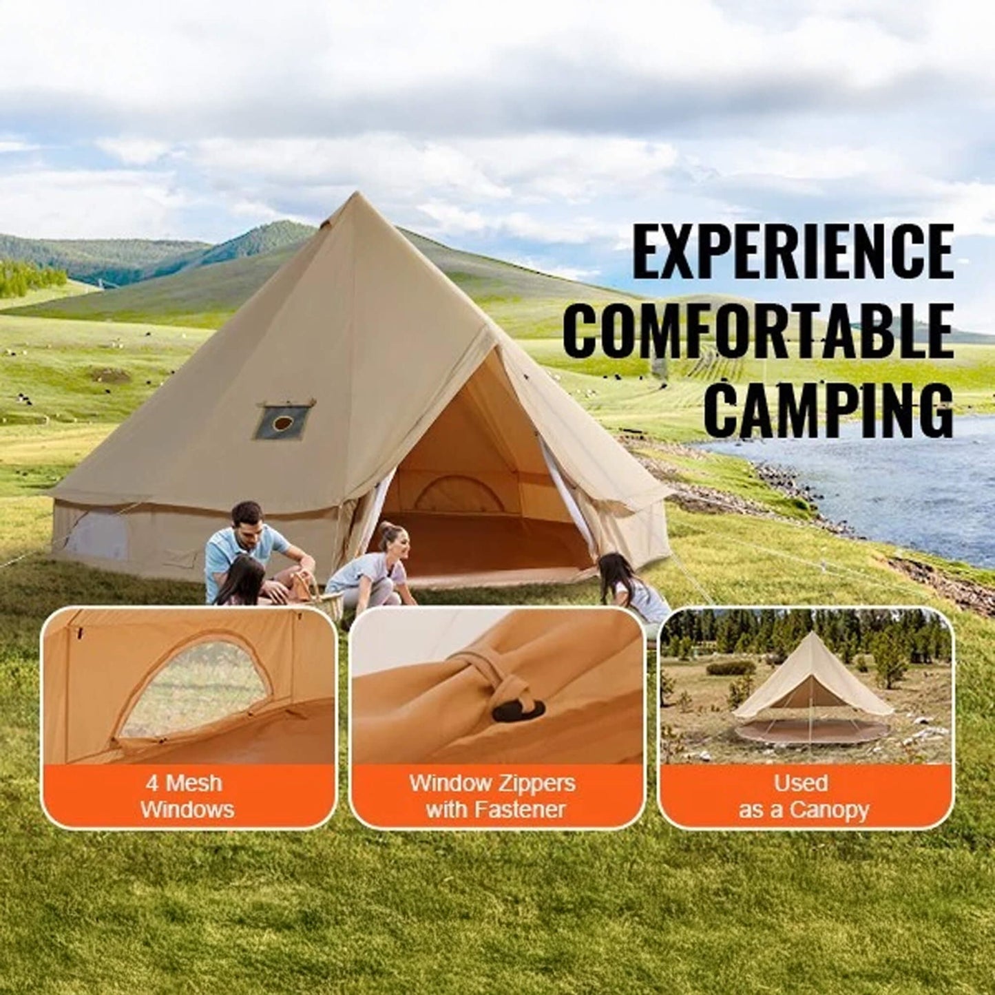 Tent Bell Yurt w/Stove Jack 4 Season Cotton Canvas