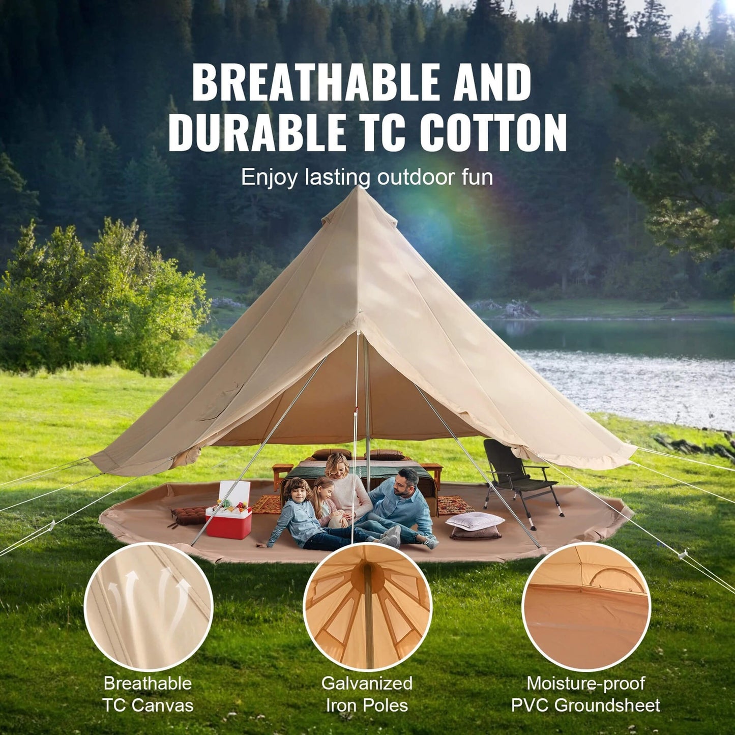 Tent Bell Yurt w/Stove Jack 4 Season Cotton Canvas