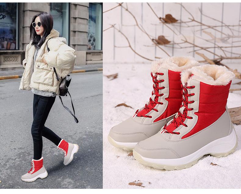 Boots Snow Hiking Waterproof NonSlip Leather Women