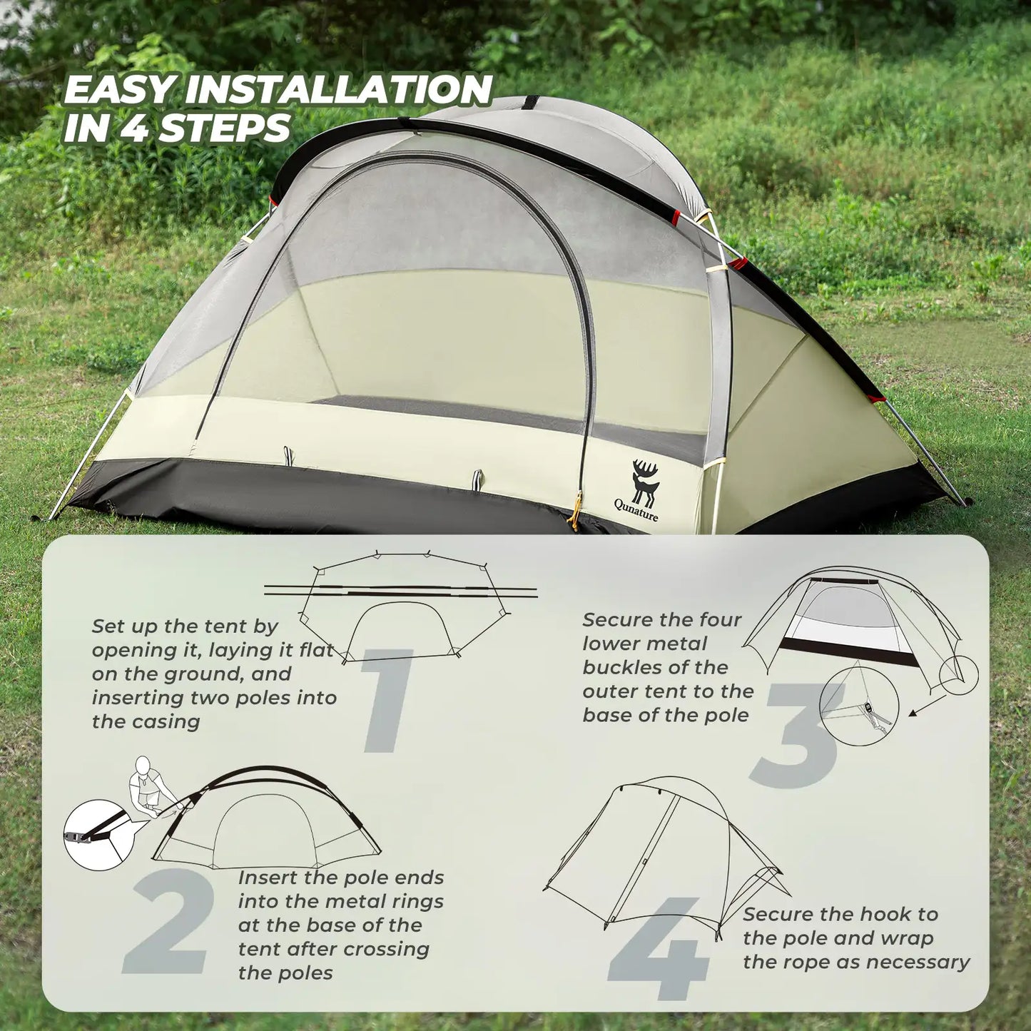 Tent Easy Set Stable Dome 2 Pax