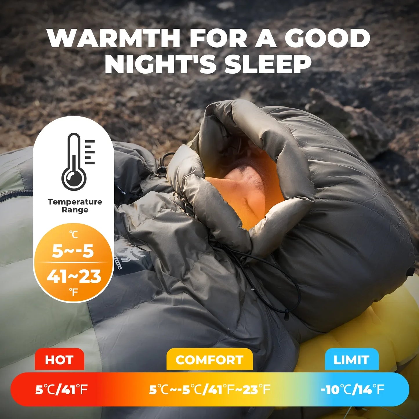 Bag Sleeping Down Mummy 650FP Rated 23DegF