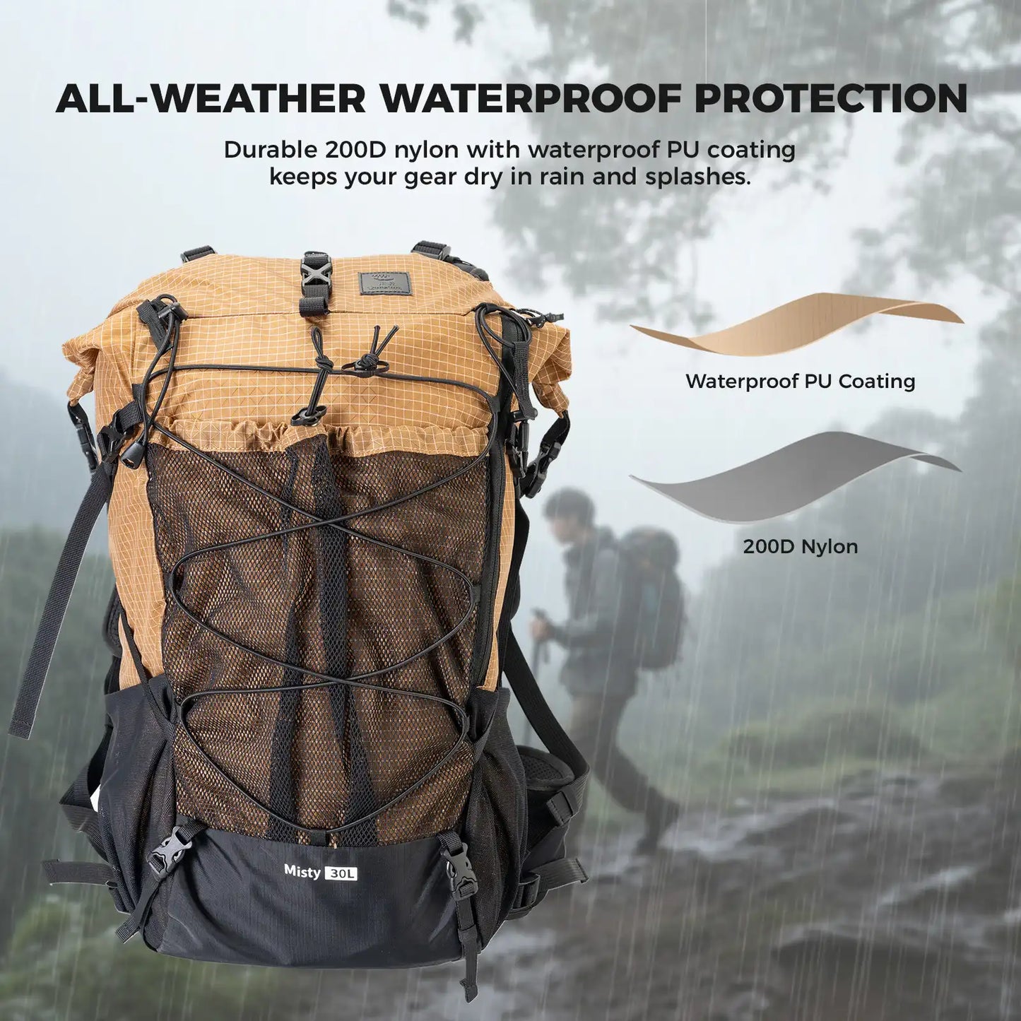 Pack Back/Day Hiking Lightweight/Waterproof 30-35L