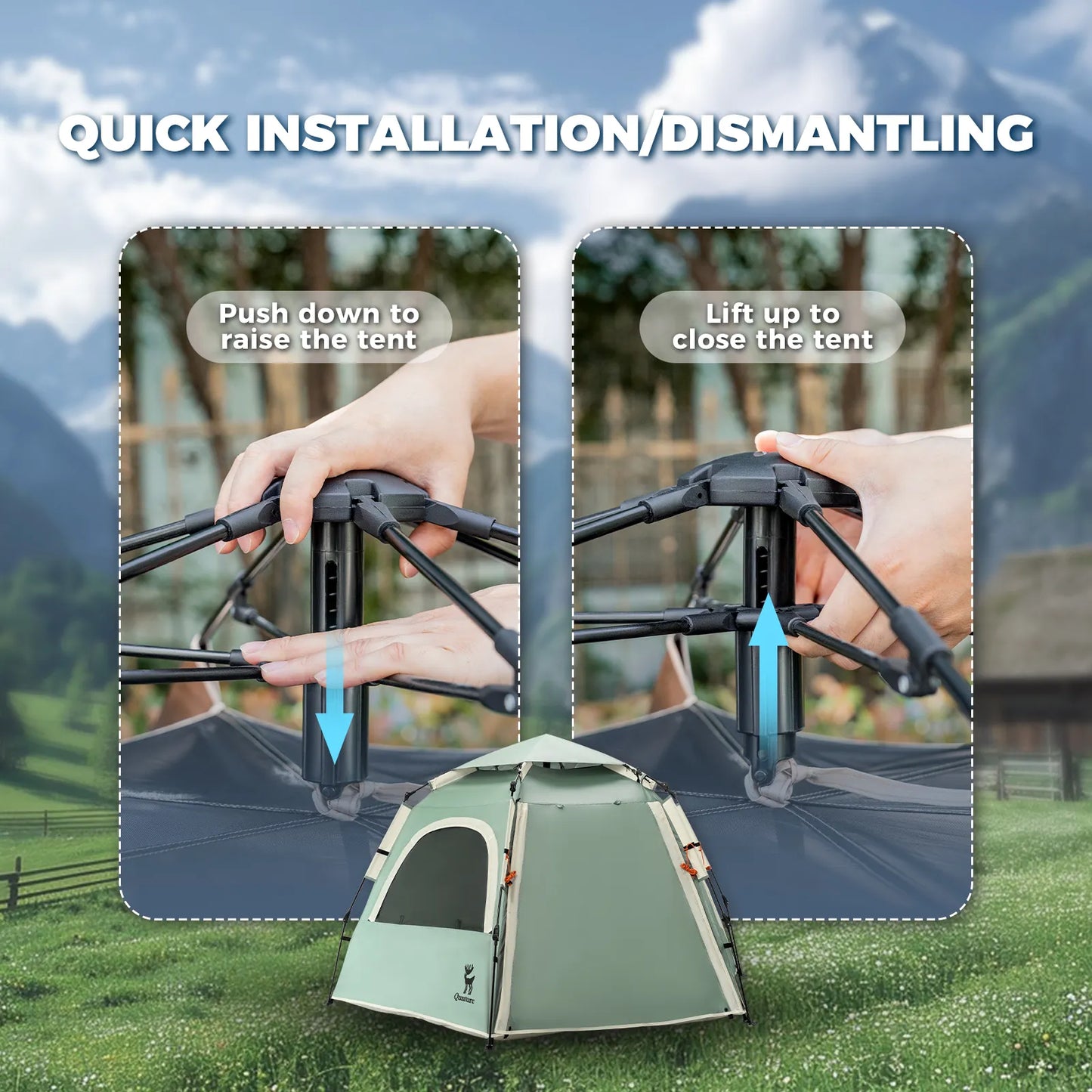 Tent Hexagonal Quick Set Lightweight 360 Vent UPF50+