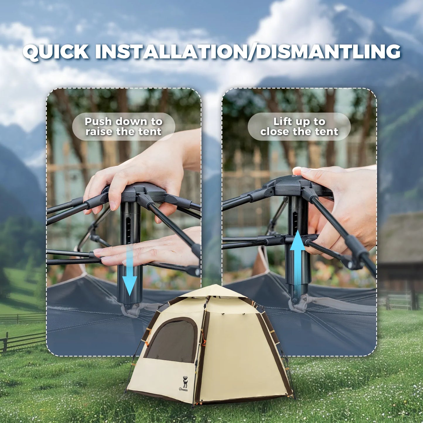Tent Hexagonal Quick Set Lightweight 360 Vent UPF50+