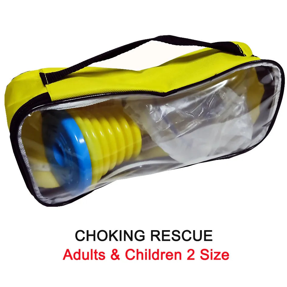 AlphaLife247 Portable Anti-Suffocation Choking Rescue Device with carrying case and dual-size attachments.