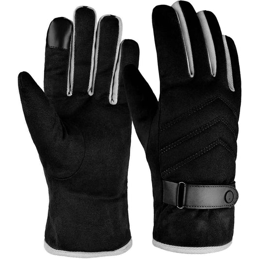 AlphaLife247 Cold Weather Thermal Gloves, windproof anti-slip deerskin suede gloves for winter sports, hiking, and daily outdoor use.