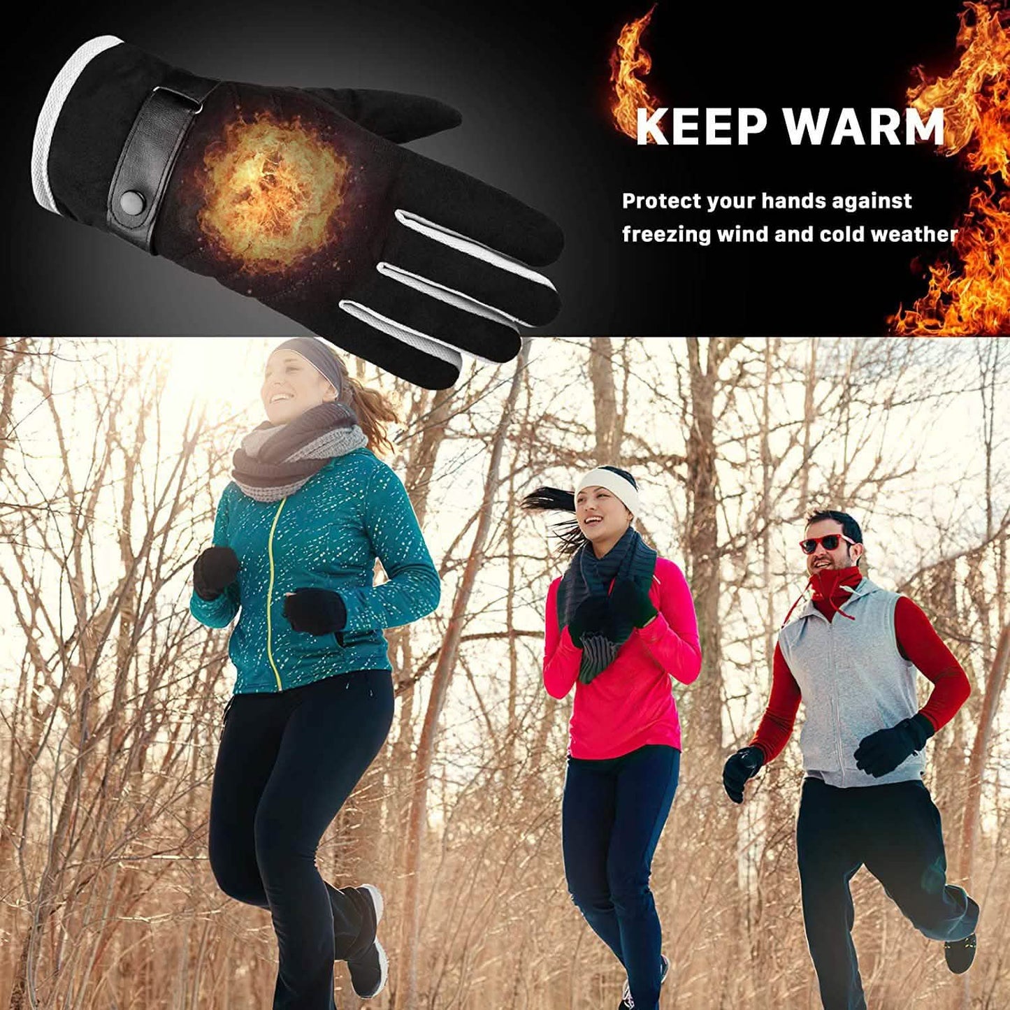 Gloves Cold Weather Anti-Slip Windproof Thermal