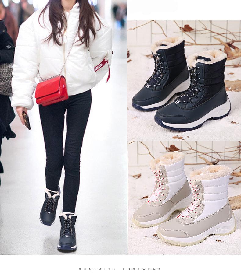 Boots Snow Hiking Waterproof NonSlip Leather Women
