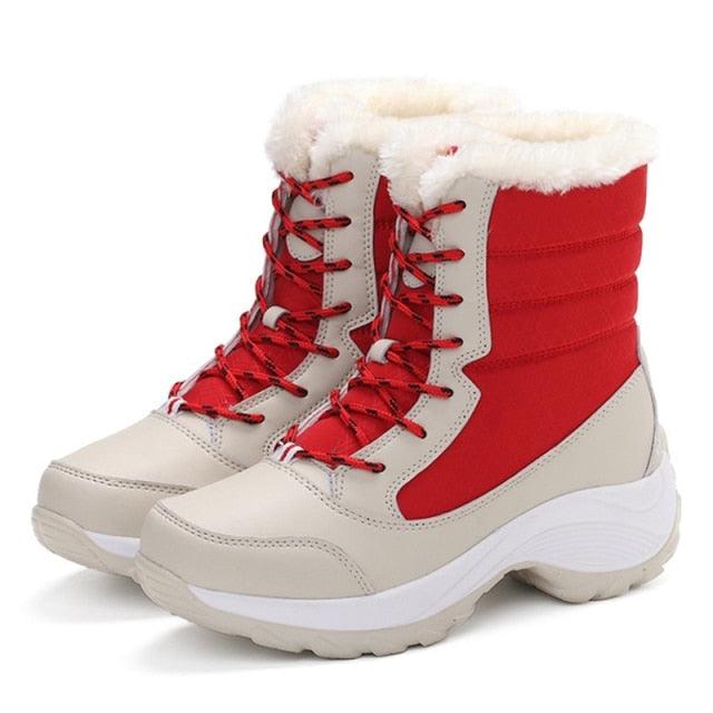 Boots Snow Hiking Waterproof NonSlip Leather Women