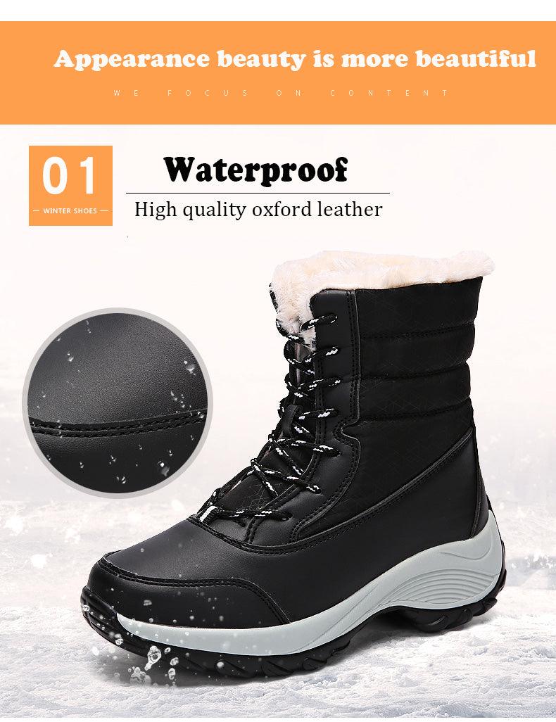 Boots Snow Hiking Waterproof NonSlip Leather Women