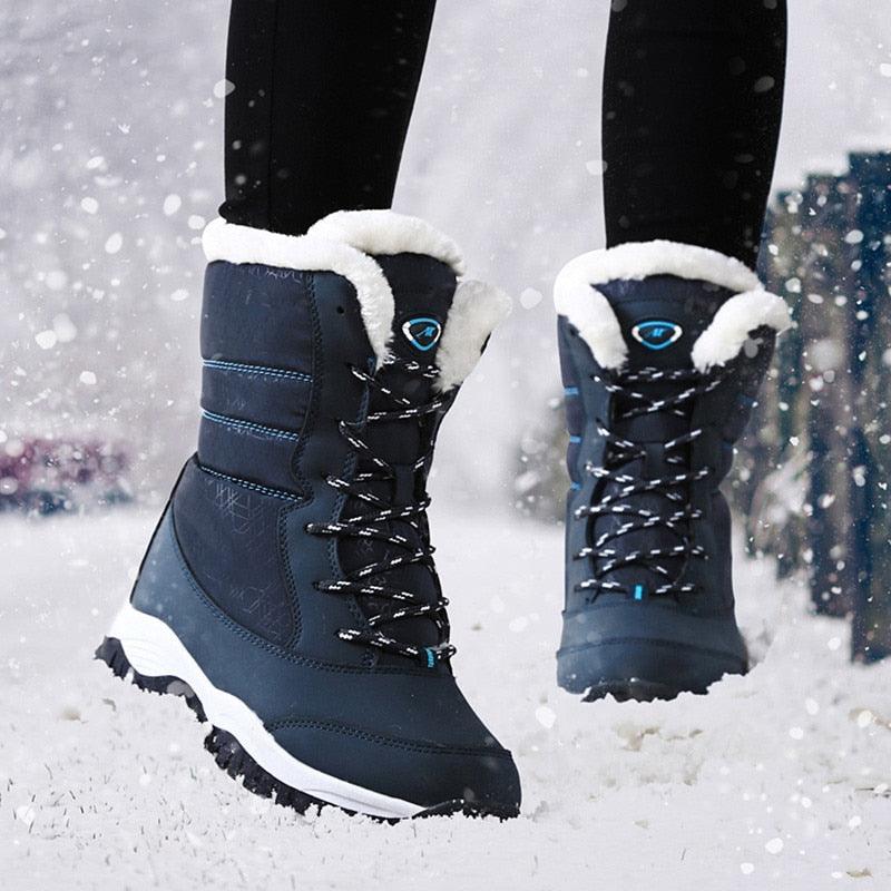 Boots Snow Hiking Waterproof NonSlip Leather Women