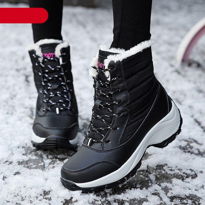 Boots Snow Hiking Waterproof NonSlip Leather Women