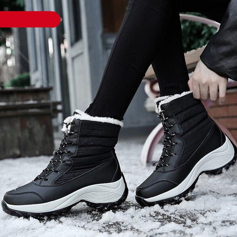 Boots Snow Hiking Waterproof NonSlip Leather Women